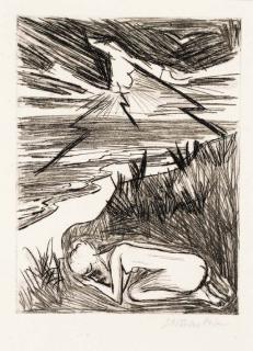 Max Pechstein - The White Wife Covering From Lightning (Cat. German Expressionists 2262/7)