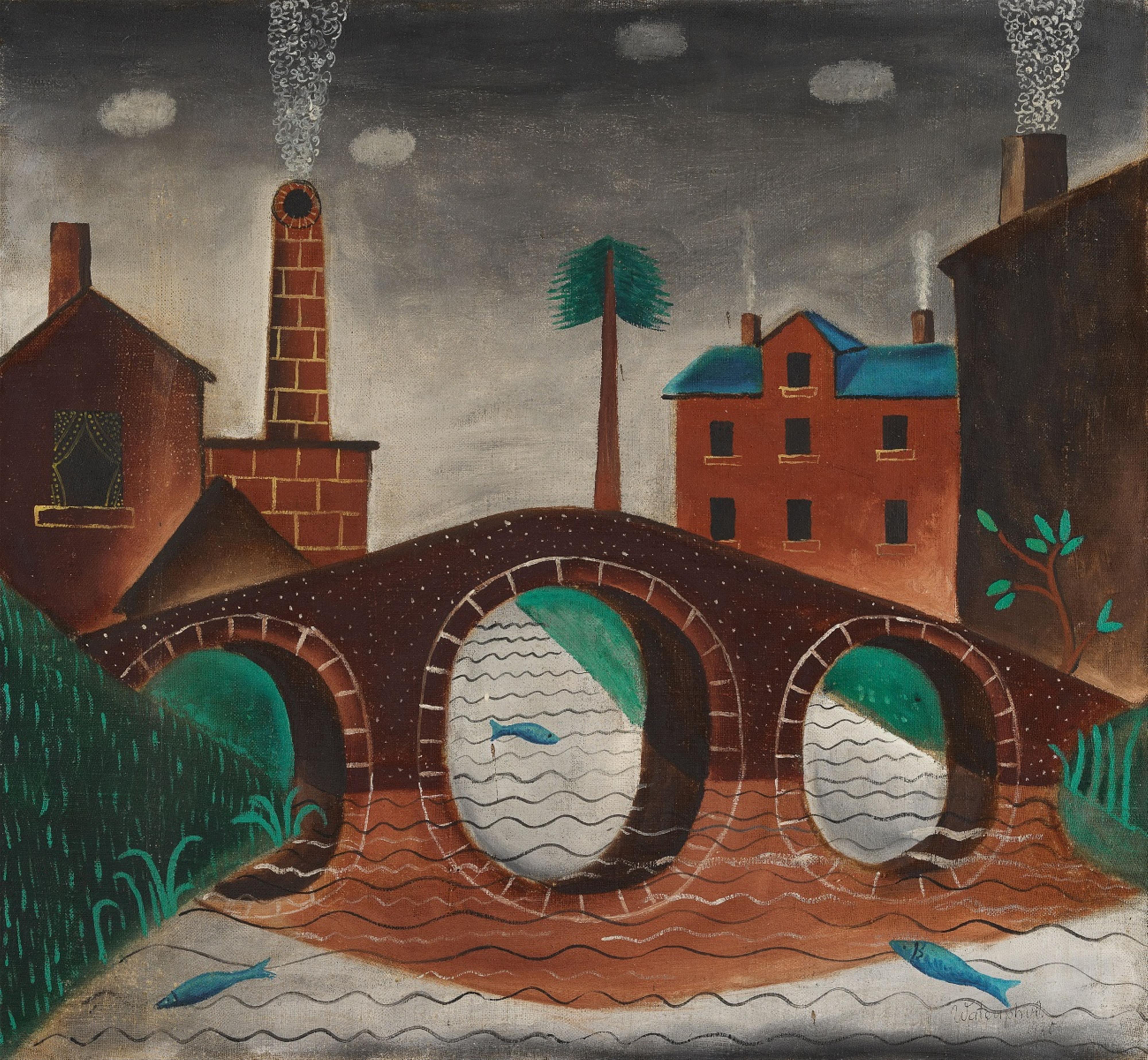 Max Peiffer Watenphul - Stadtlandschaft mit Brücke