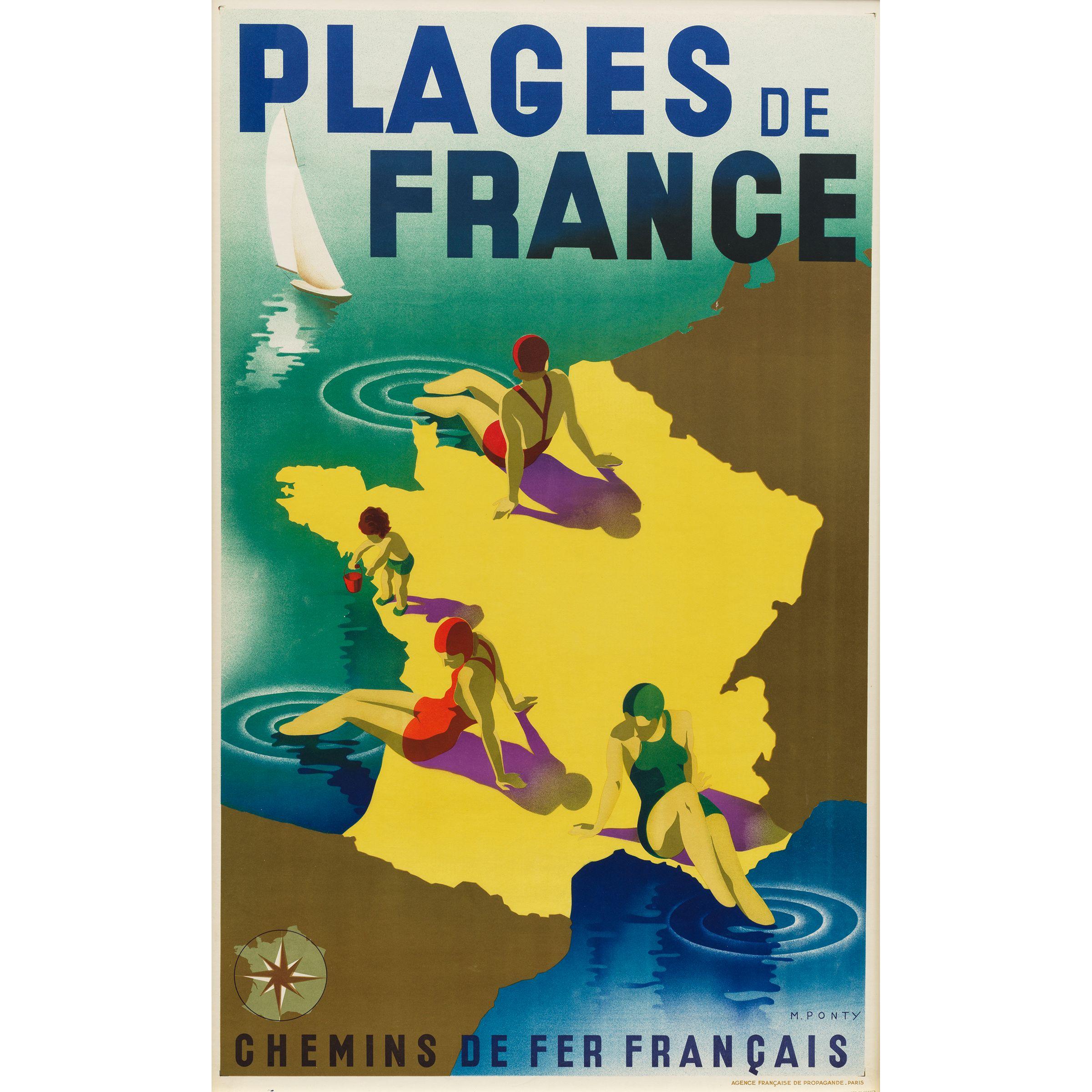 Max Ponty - Plages de France (Chemins de fer français)