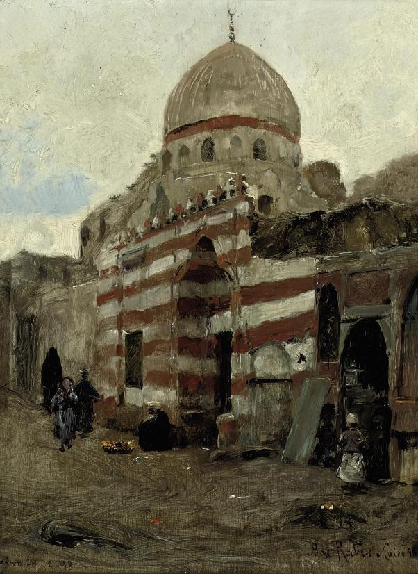 Max Rabes - Figures on a street in Cairo