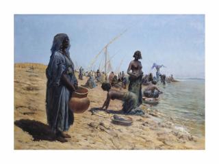 Max Rabes - Grosse Wäsche bei Omdurman: women washing along the river Nile, Sudan