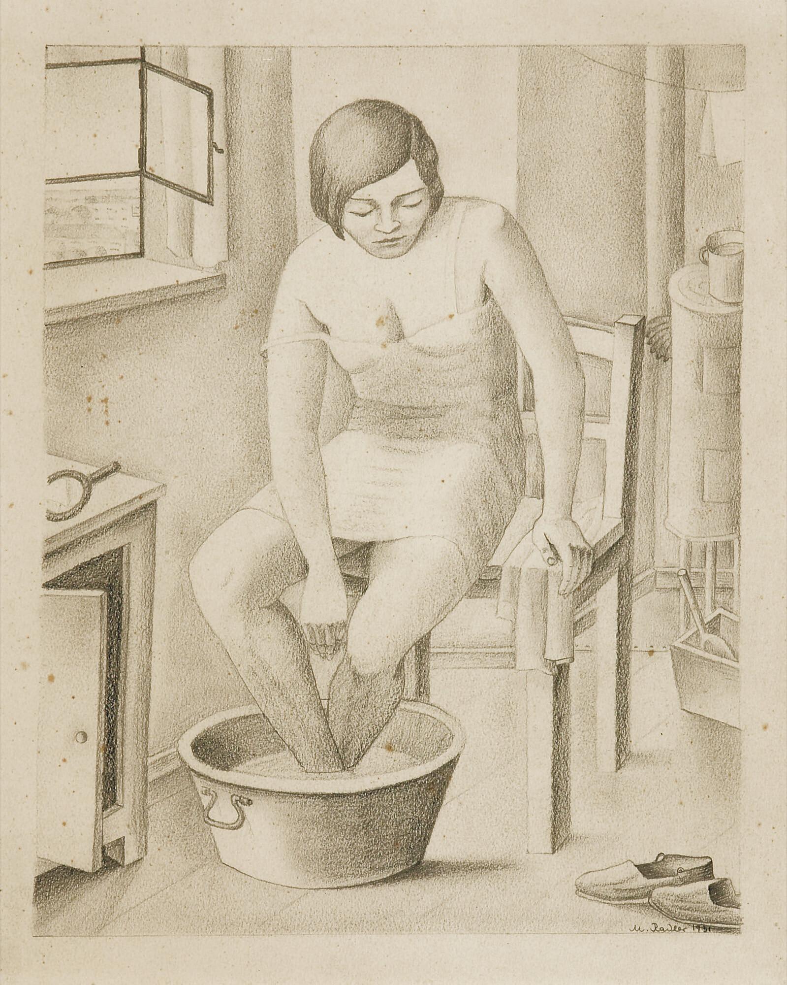 Max Radler - Mädchen bei der Toilette.