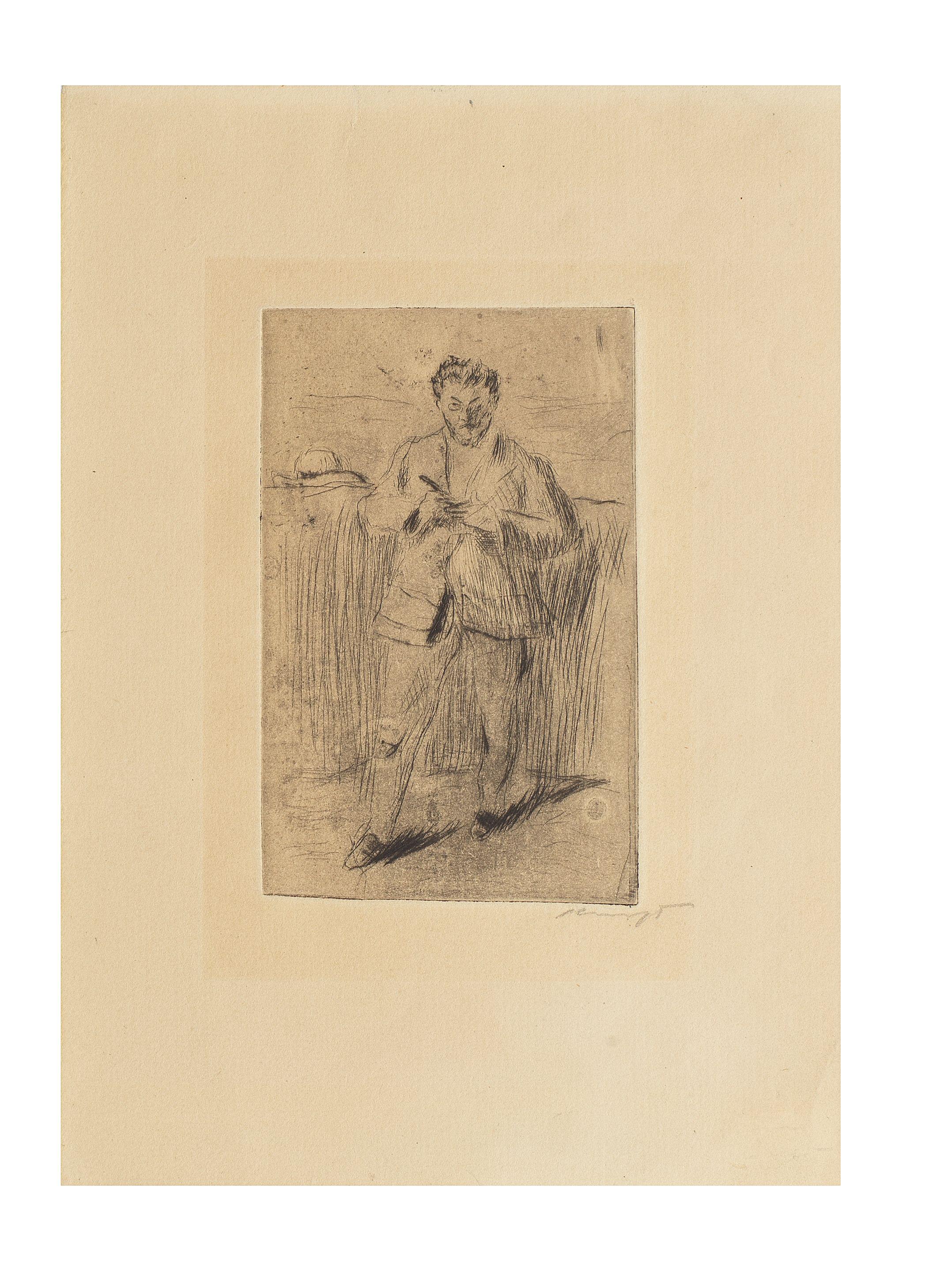 Max Slevogt - Selbstbildnis beim Zeichnen