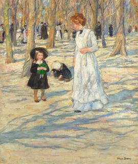 Max Stern - Children playing with their nanny in a sunlit park