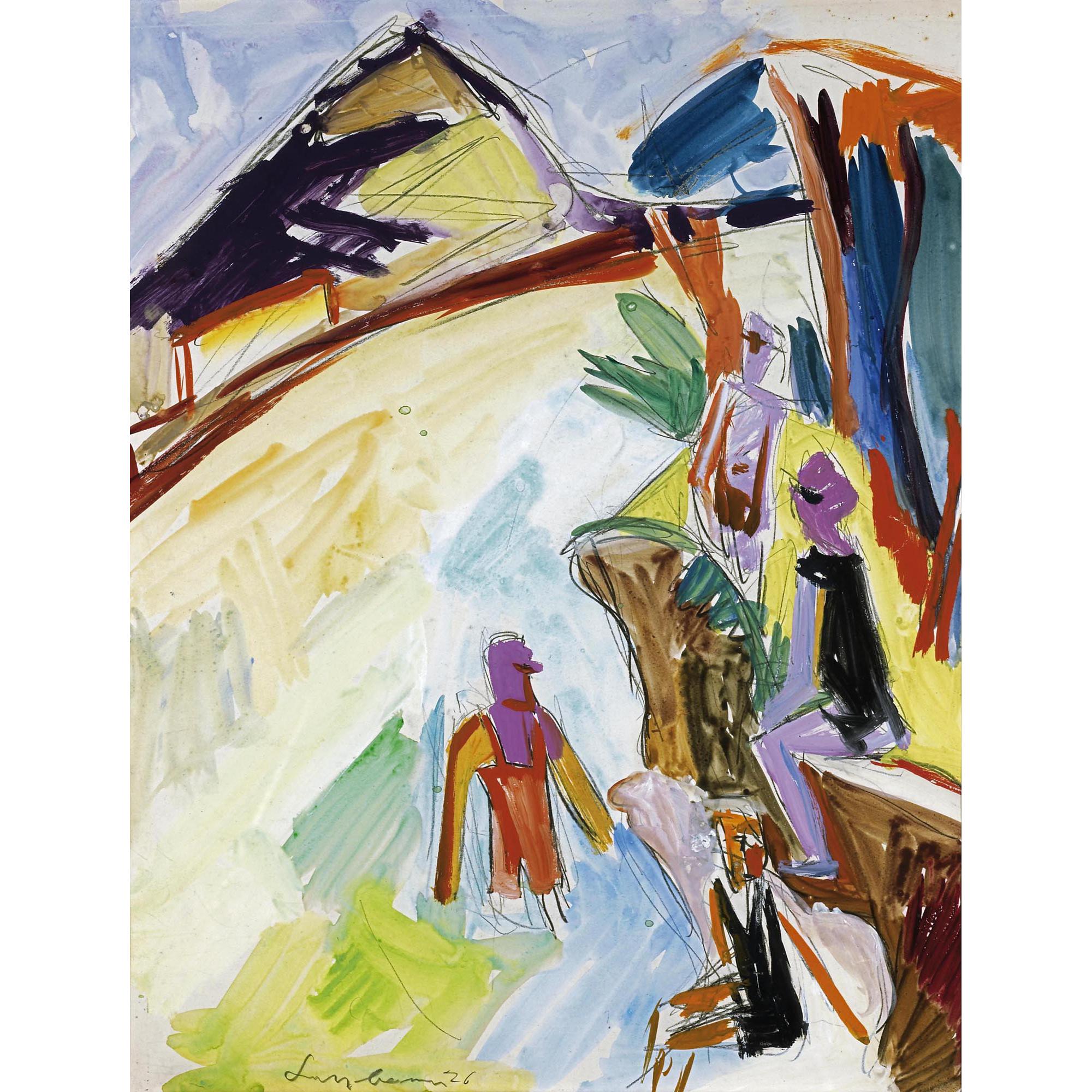 Max Sulzbachner - Badende Am Rhein, 1926 Woman Bathing At The Rhine, 1926