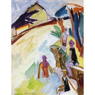 Max Sulzbachner - Badende Am Rhein, 1926 Woman Bathing At The Rhine, 1926