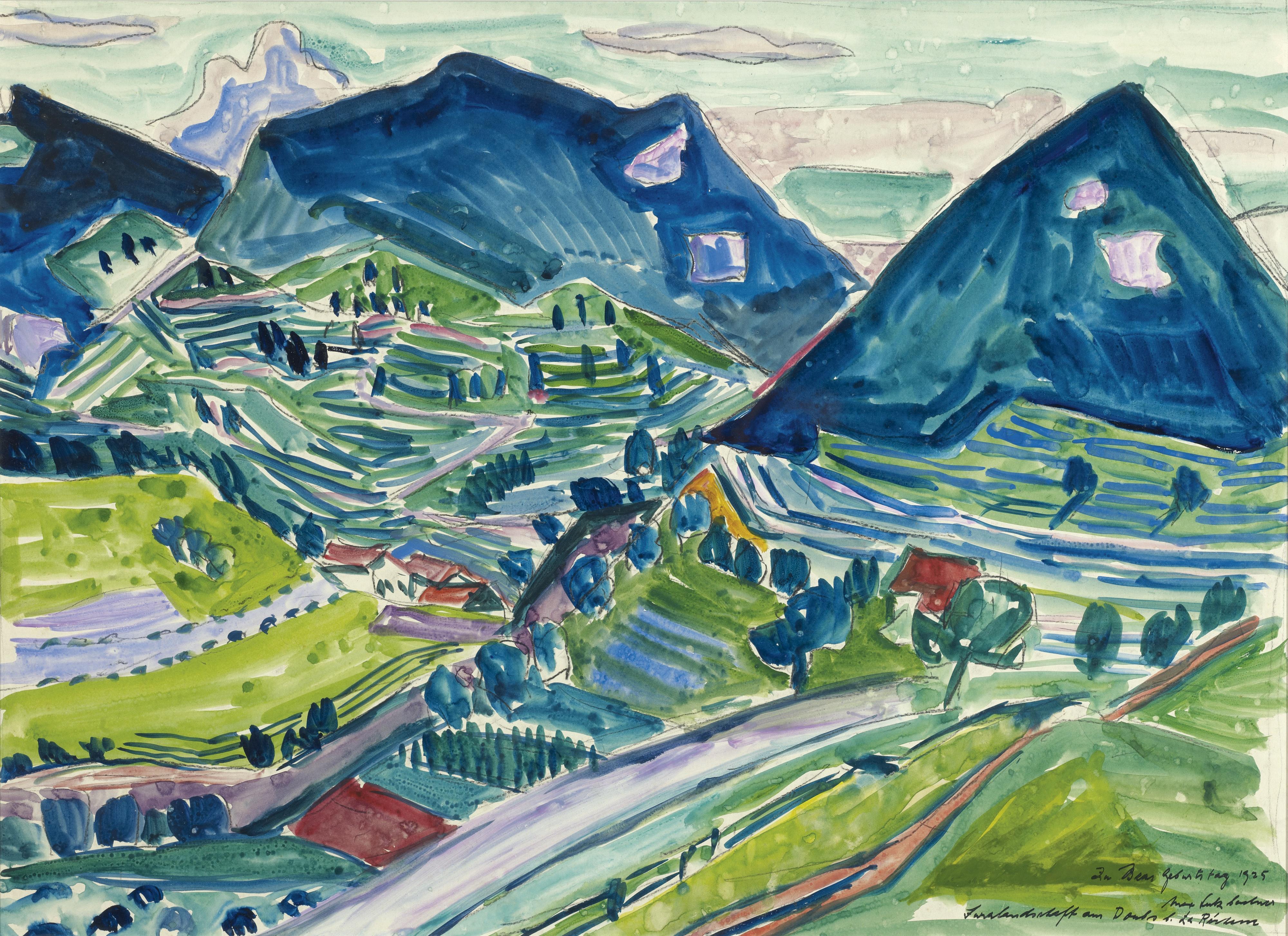 Max Sulzbachner - Juralandschaft Am Doubs, 1925 Landscape In The Jura By The Doubs River, 1925