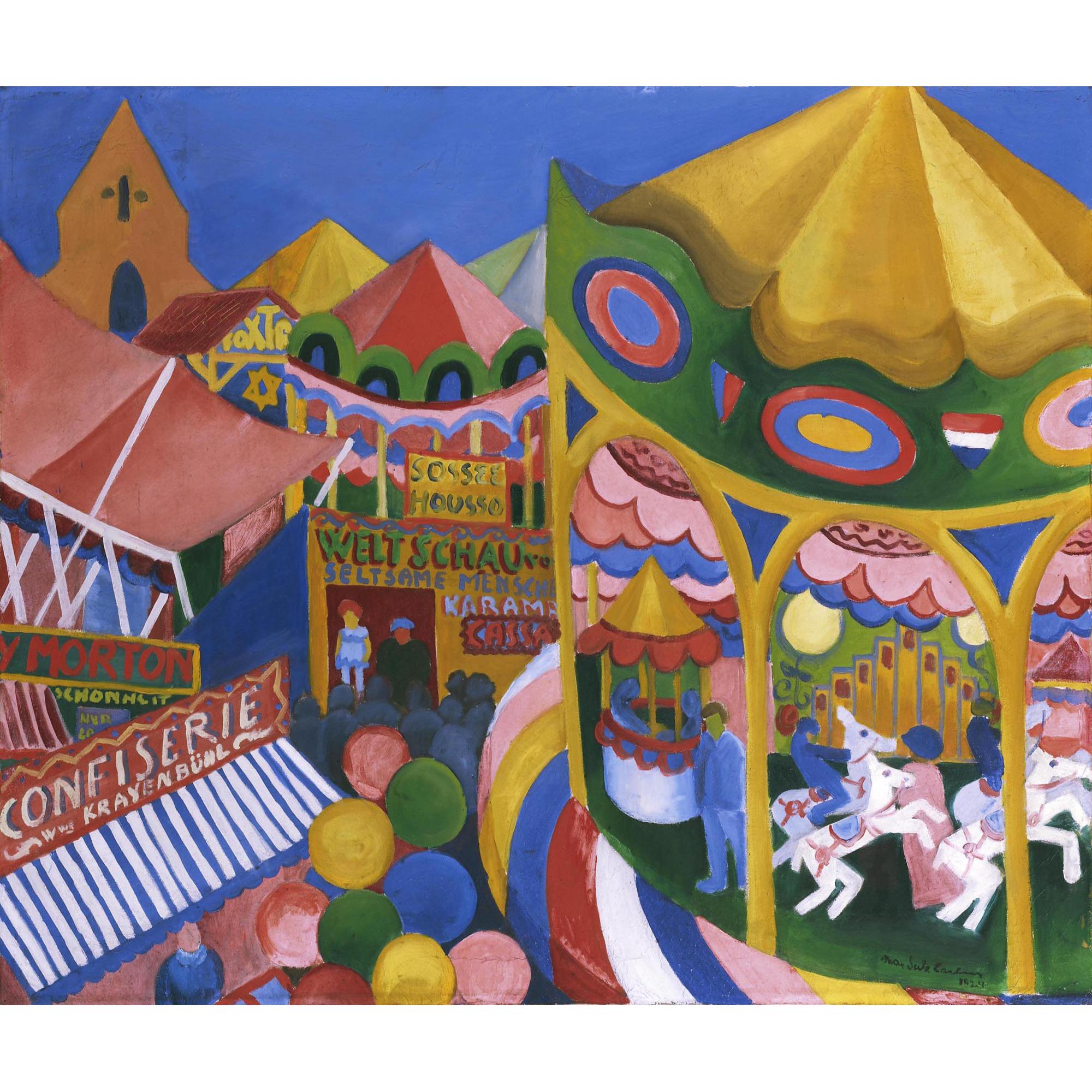 Max Sulzbachner - Messe Basel (Barfüsserplatz), 1924 Fairground Basel (Barfüsserplatz), 1924