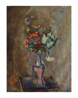 Max Weber - Celadon Vase with Flowers