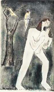 Max Weber - Fleeing Mother And Child (Refugee, Mother Love) (Rubenstein 67)