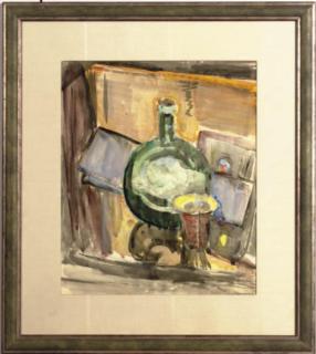 Max Weber - Still Life of A Bottle And A Cup
