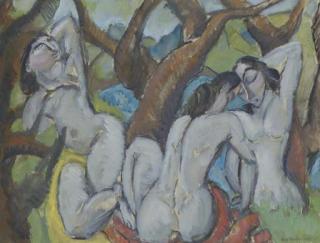 Max Weber - Three Nudes In A Forest