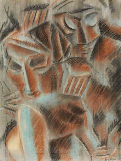 Max Weber - Two Sculpturesque Heads