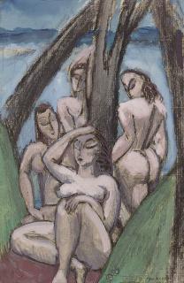 Max Weber - Untitled (Women in a Landscape)