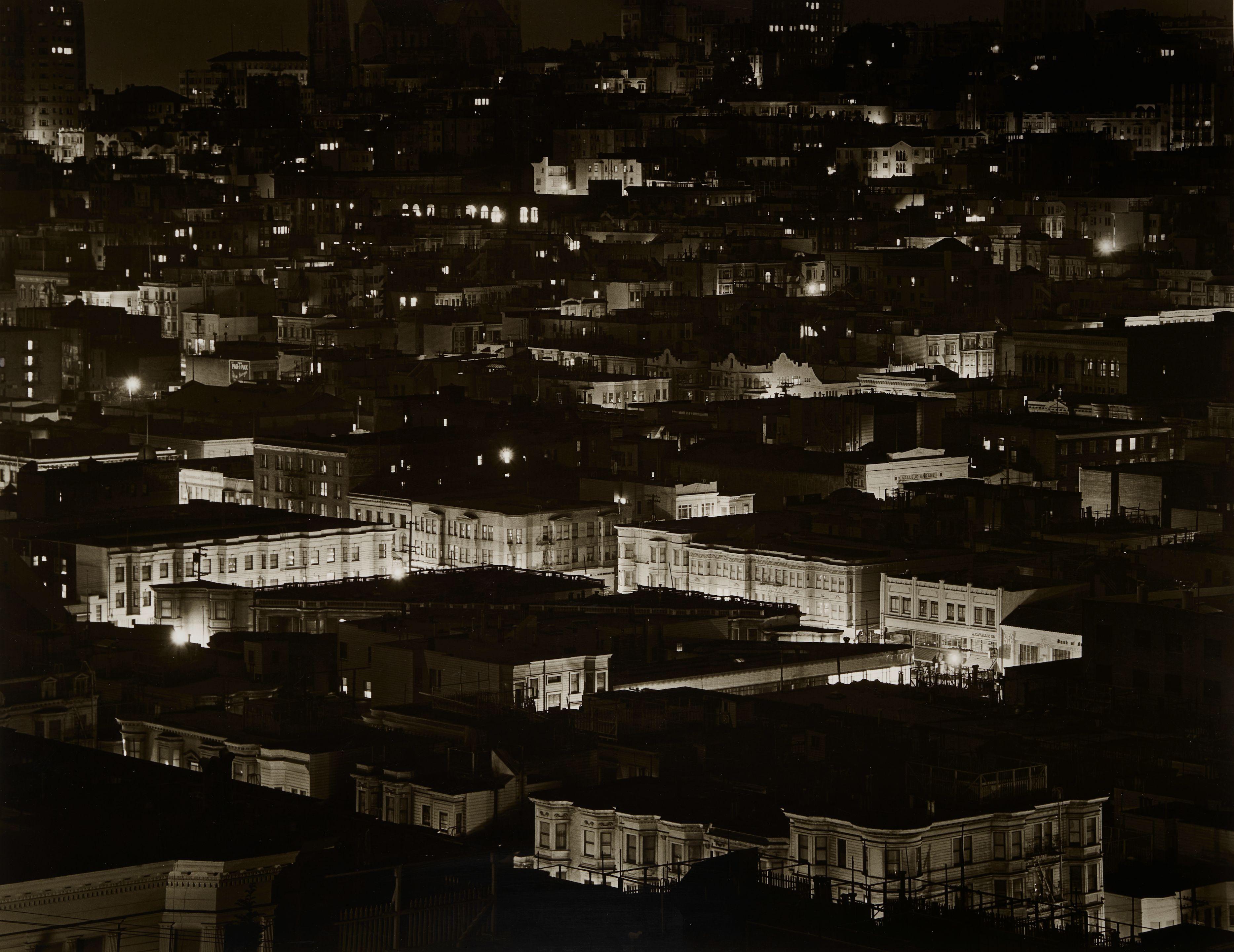 Max Yavno - Night View from Coit Tower, San Francisco