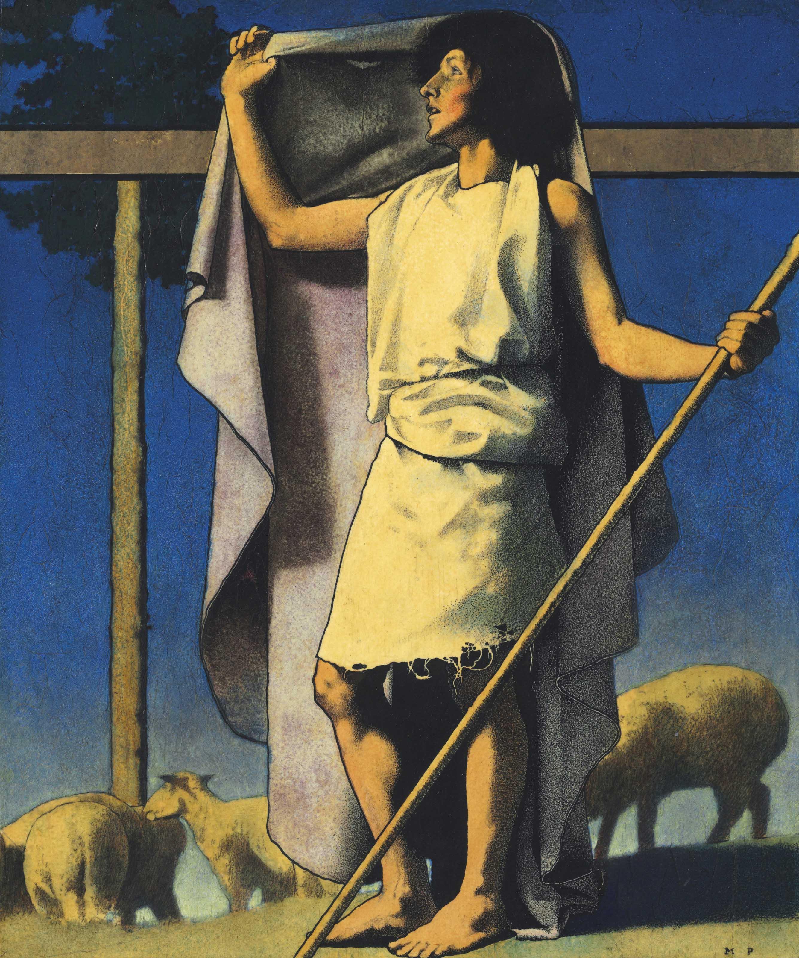 Maxfield Parrish - Shepherd with Purple Robe