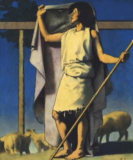 Maxfield Parrish - Shepherd with Purple Robe