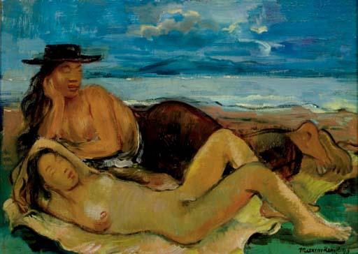 Maxim Kopf - Nudes reclining by the sea