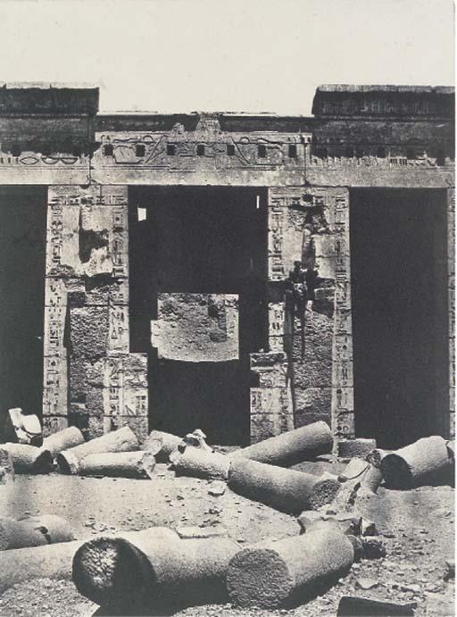 Maxime Du Camp - Médinet-Habou. Partie Orientale Du Peristyle Du Palais De Ramses-Méiamoun (Thèbes), 1850