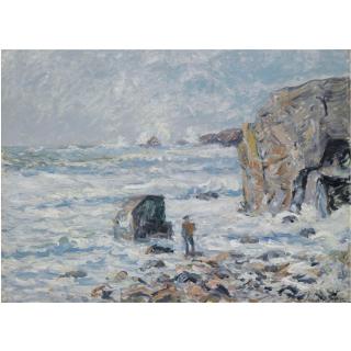 Maxime Maufra - French Silhouette Devant Une Mer Démontée