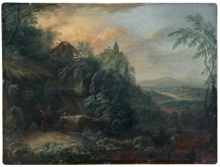 Maximilian Joseph Schinnagl - Pendants: Die Versuchung des heiligen Antonius – Waldlandschaft