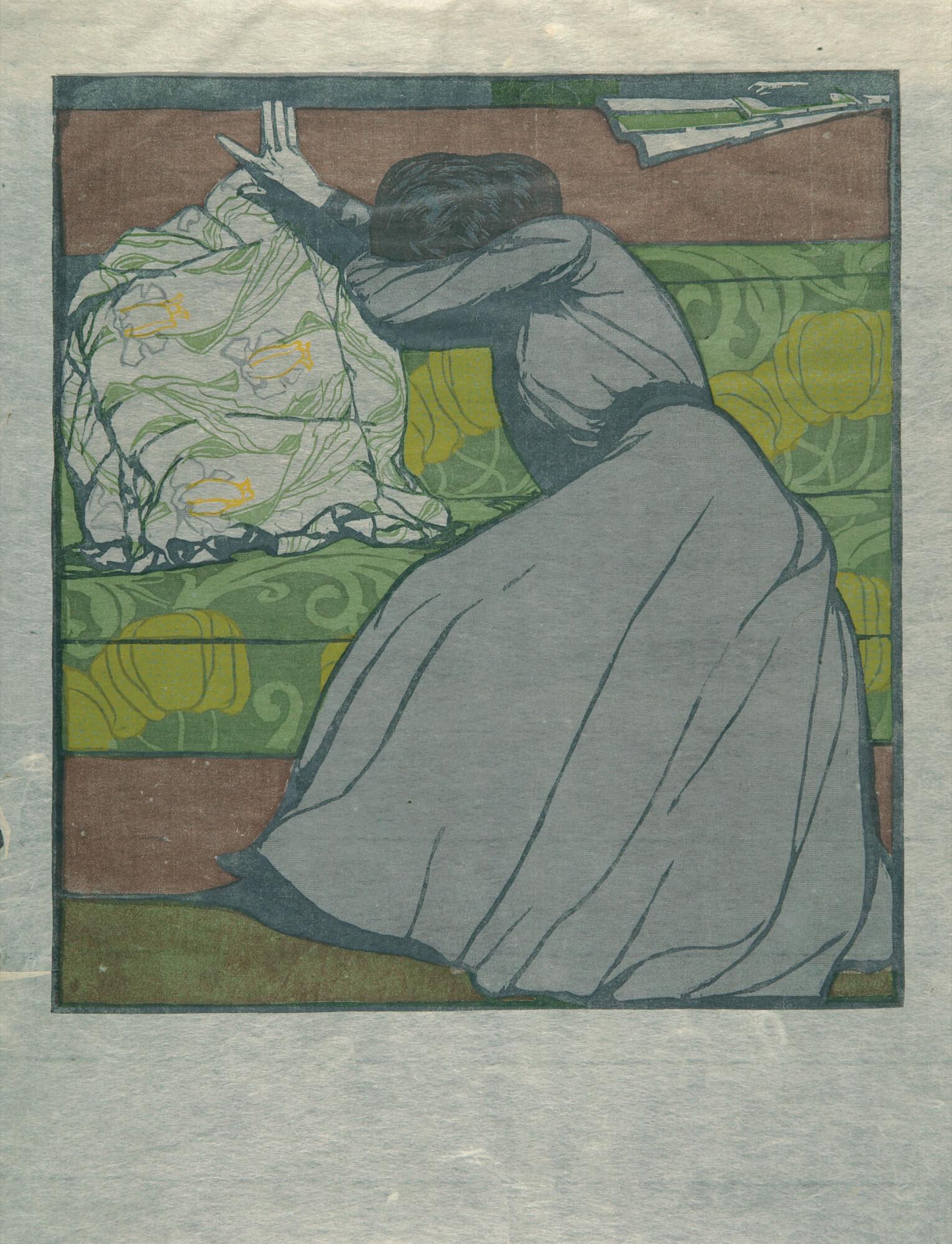 Maximilian Kurzweil - Der Polster. (Martha Kurzweil auf dem Divan sitzend).