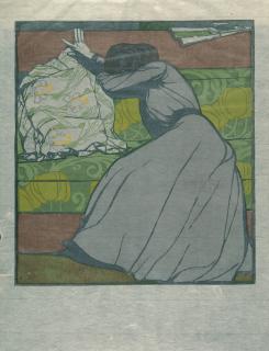 Maximilian Kurzweil - Der Polster. (Martha Kurzweil auf dem Divan sitzend).