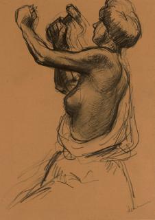 Maximilien Luce - A female sculptor, naked to the waist