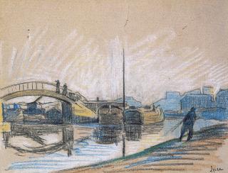 Maximilien Luce - Bord De Rivière Près D\'Un Pont