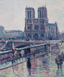 Maximilien Luce - Bords De La Seine Avec Notre-Dame Sous La Pluie