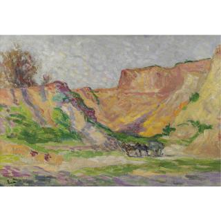Maximilien Luce - Environs De Rollebois, L\'Attelage Dans La Carrière