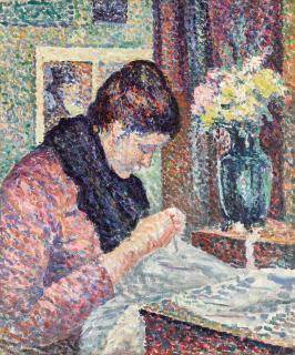 Maximilien Luce - Femme cousant
