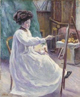 Maximilien Luce - Jeune femme à son chevalet
