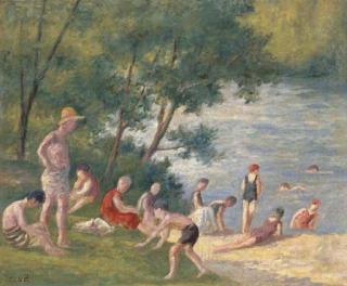 Maximilien Luce - La Baignade À Méricourt