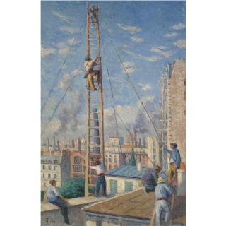 Maximilien Luce - Le Redressement De L\'Échafaudage