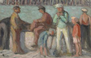 Maximilien Luce - Le Tréport, matelots sur le quai