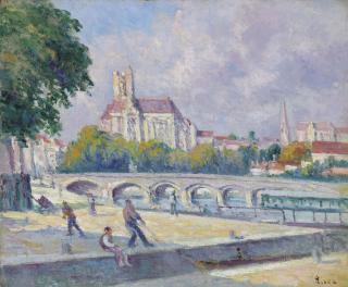 Maximilien Luce - Les quais et la Cathédrale, Auxerre