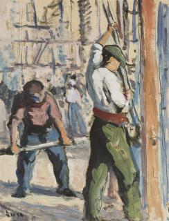 Maximilien Luce - Ouvriers au travail, percement de la rue Réaumur