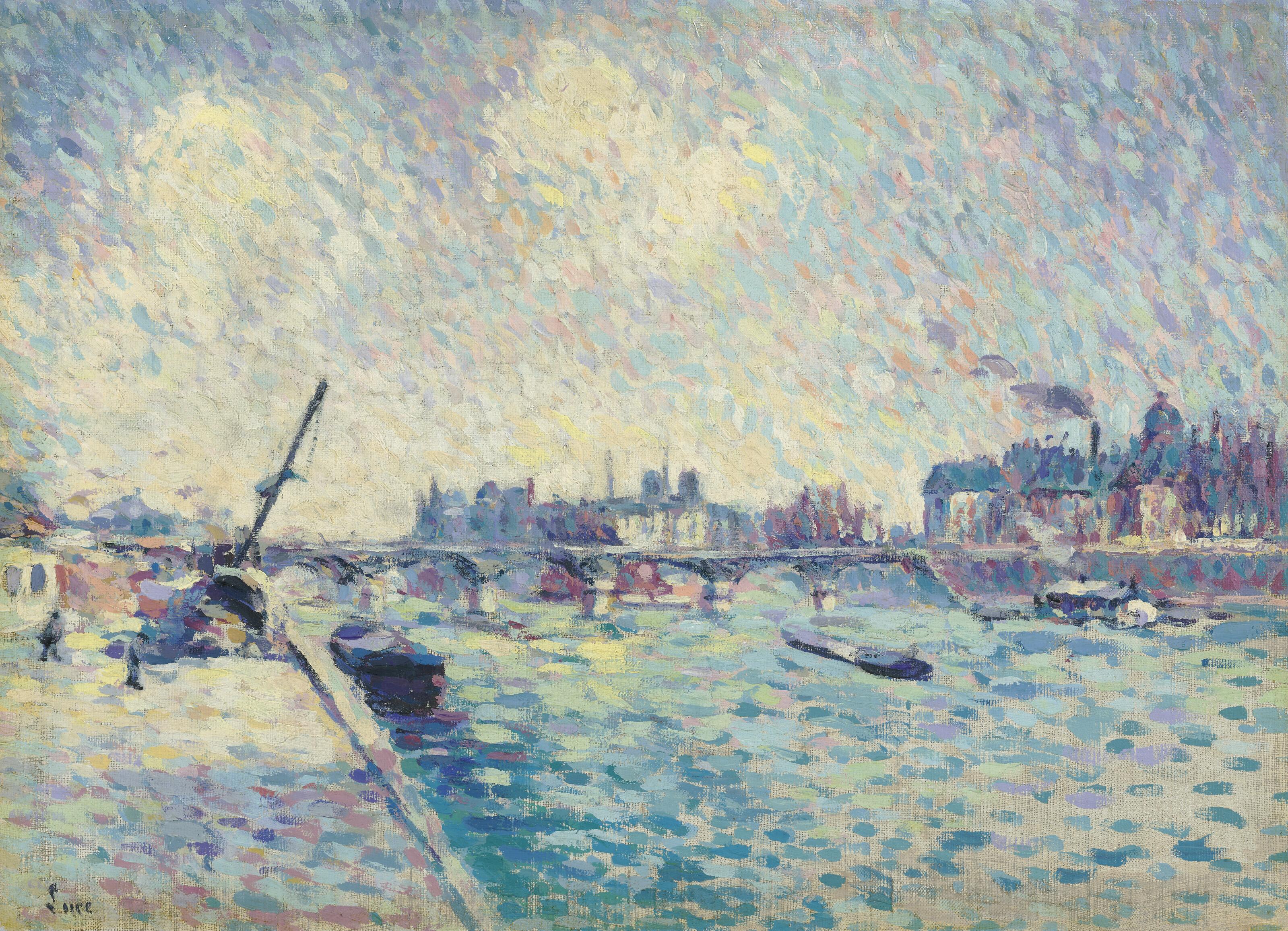 Maximilien Luce - Paris, la Seine, Notre-Dame au loin