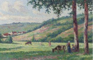 Maximilien Luce - Paysage Avec Bergères Et Vachers