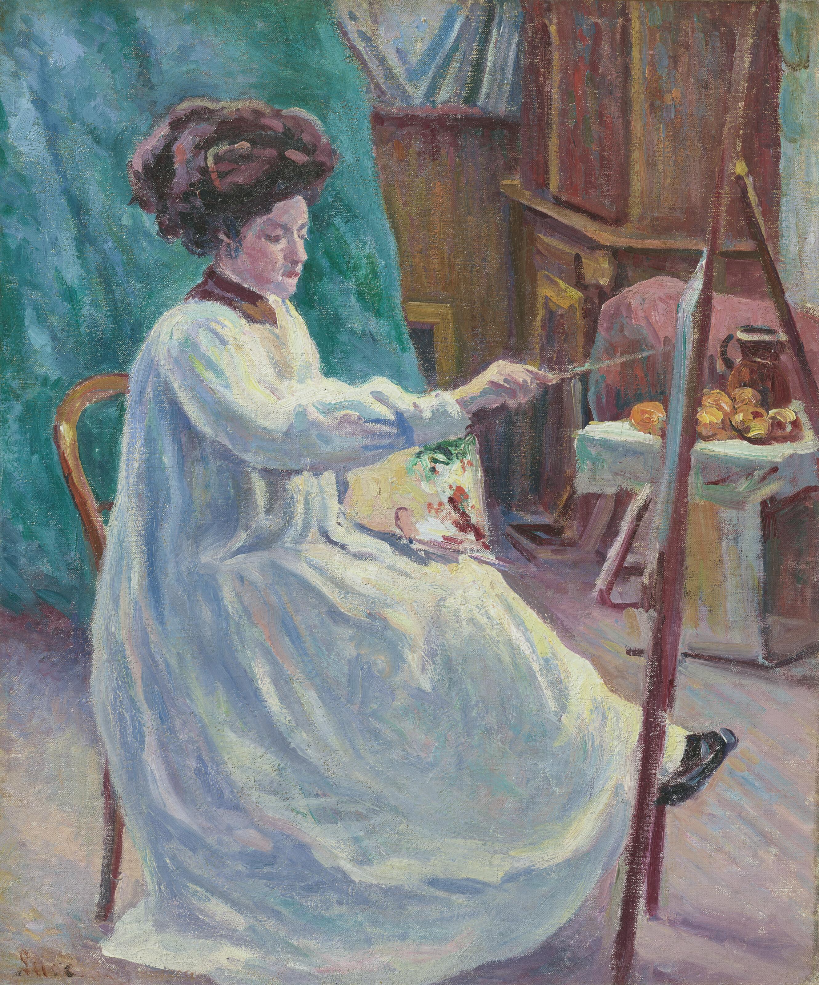 Maximilien Luce - Portrait de Madame Jourdan dans son atelier