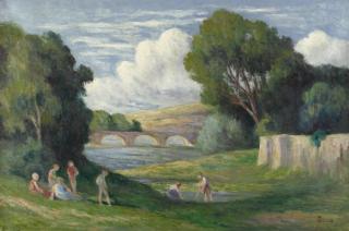 Maximilien Luce - Rolleboise, Baigneurs Près Du Bras De Seine
