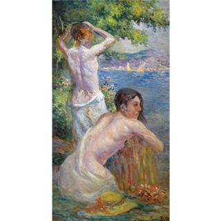Maximilien Luce - Saint Tropez, Deux Femmes Devant Le Golfe