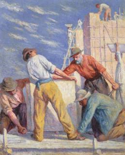 Maximilien Luce - Travailleurs Sur Un Chantier De Constructions