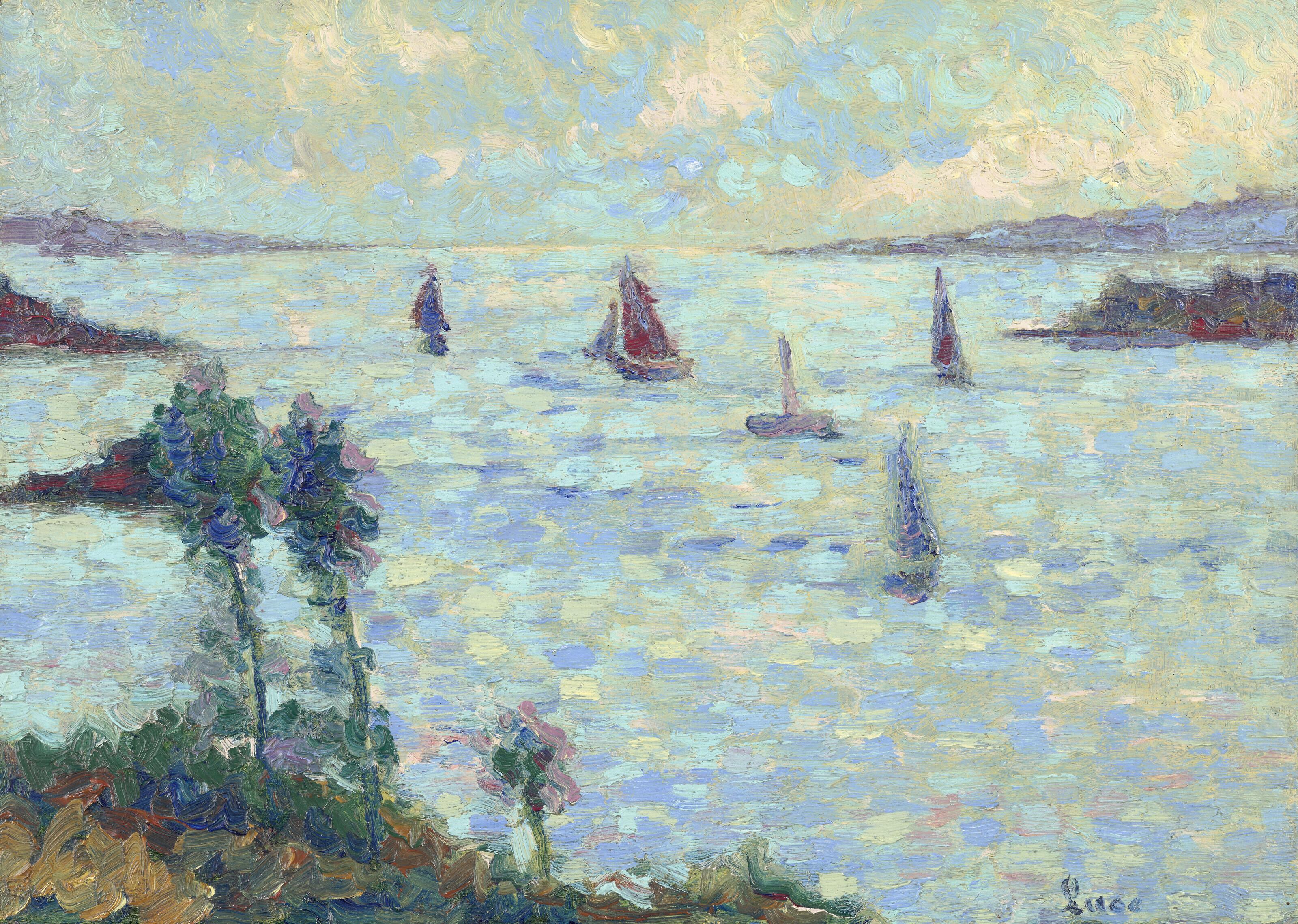 Maximilien Luce - Voiliers au large de Kermouster