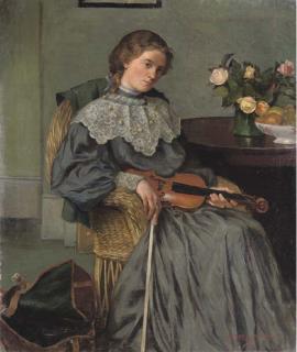Maxwell Ashby Armfield - Portrait of Constance Smedley, Three-Quarter Length, With A Violin