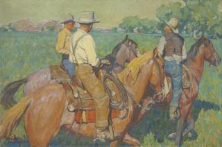 Maynard Dixon - Home Pastures (Three Cowboys)