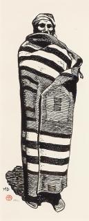 Maynard Dixon - Navajo in Chief\'s Robe sight 9 3/4 x 4 in. framed 18 x 12 in.