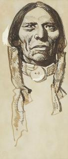 Maynard Dixon - Portrait of an Indian Brave