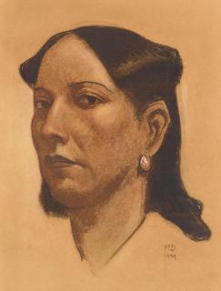 Maynard Dixon - Woman of the Southwest sight 17 x 13 in. framed 31 3/4 x 27 in.